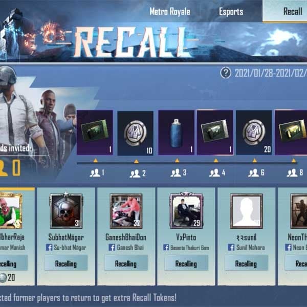 How you can get more recall event points on PUBG mobile?