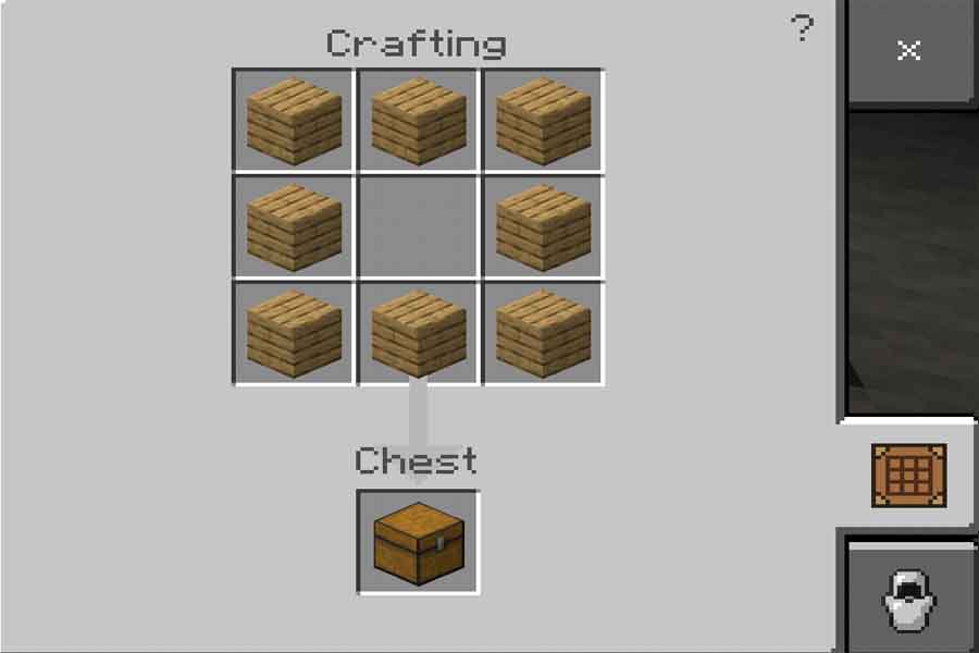 survival items in Minecraft: make a chest
