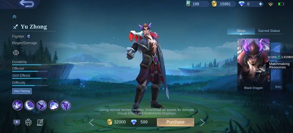 Yu zong heor in Mobile legends
