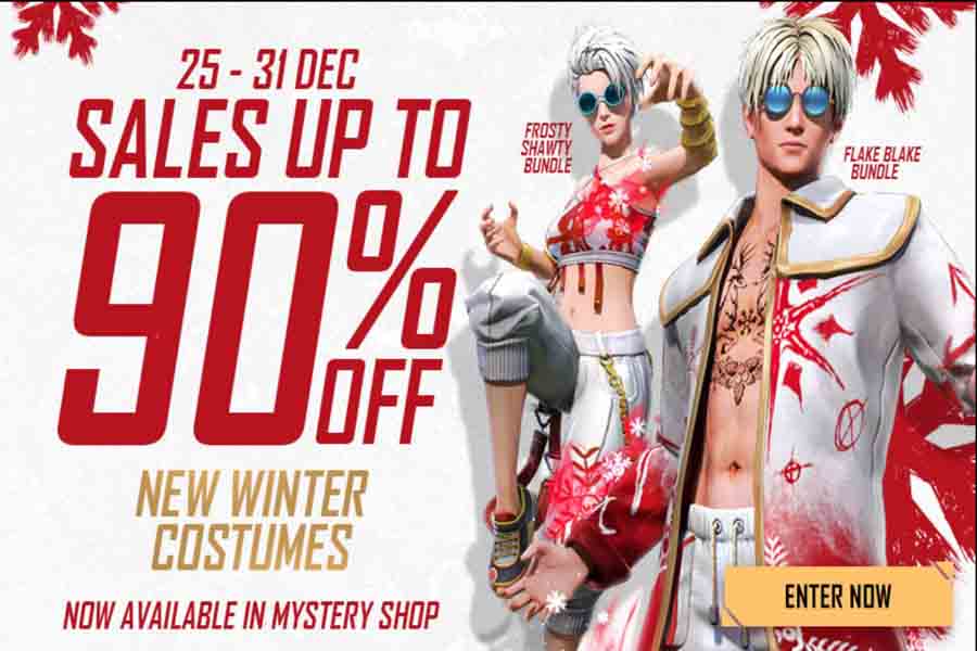 Free Fire Mystery Shop event:- Get a High discount on Rare items.