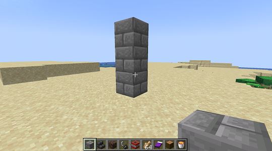 Step 1 to make Snowman defense tower in Minecraft