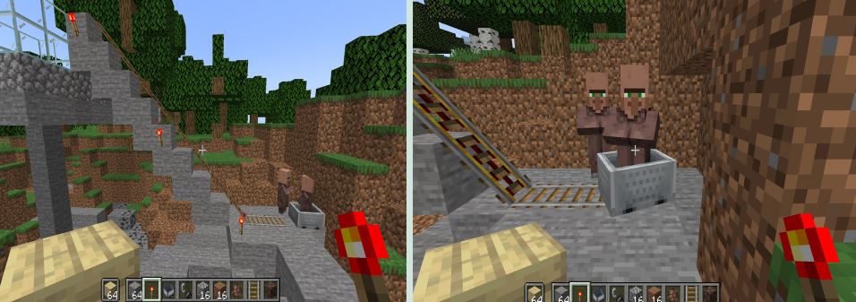 using powered rails and Redstone torches in Minecraft
