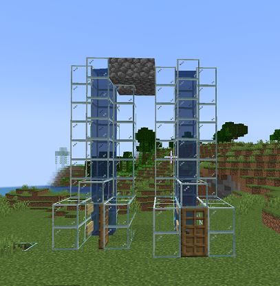 Building a Water elevator in Minecraft
