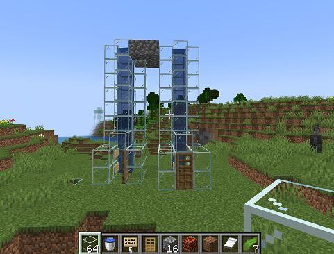 water elevator in Minecraft
