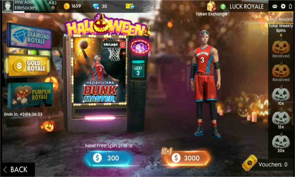 Dunk Master bundle in Free fire