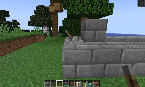 sixth step to build a TNT cannon in Minecraft
