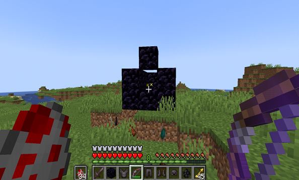Loots like Leather are in the ground after killing hostile mobs in Minecraft.