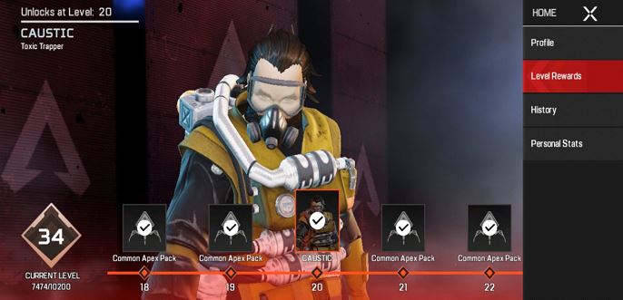 How to unlock Caustic in Apex Mobile?