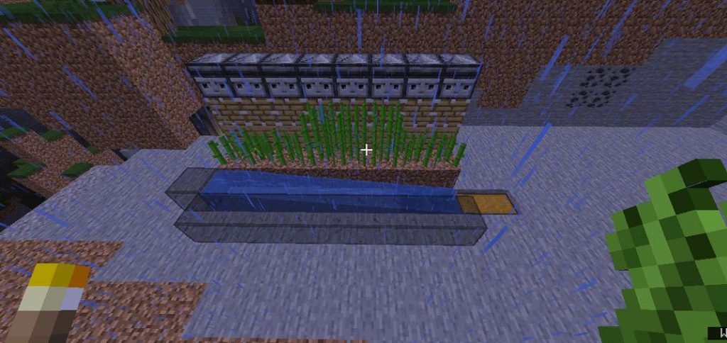 The self working sugarcane farm is ready in Minecraft