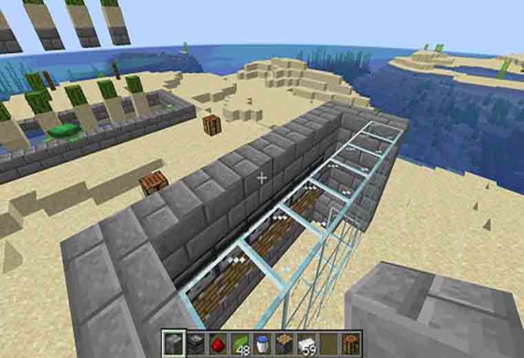 7th step to create automatic Kelp farm in Minecraft