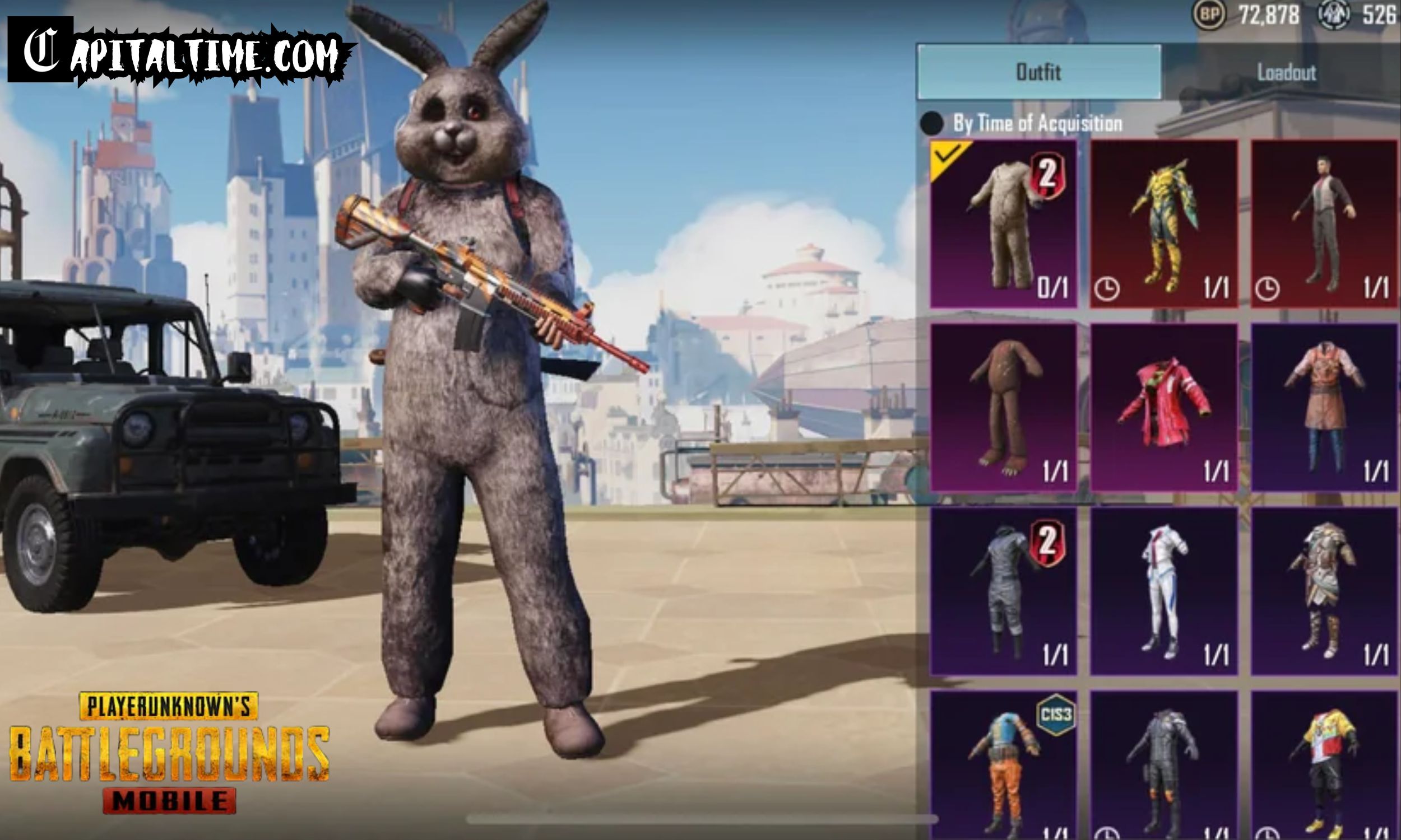 Season 2 100 RP-rank outfit in Pubg mobile: royale Bunny suit and mask