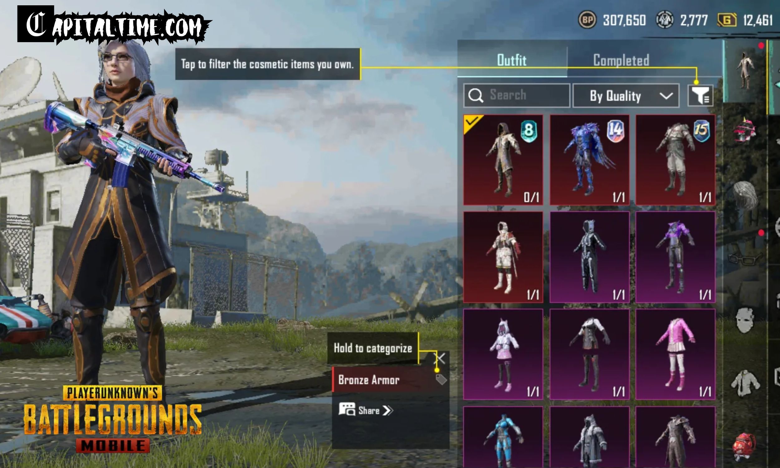 Bronze armor outfit of season 8 in Pubg mobile