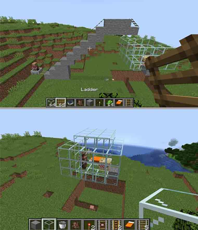 12th step build the raid farm in Minecraft