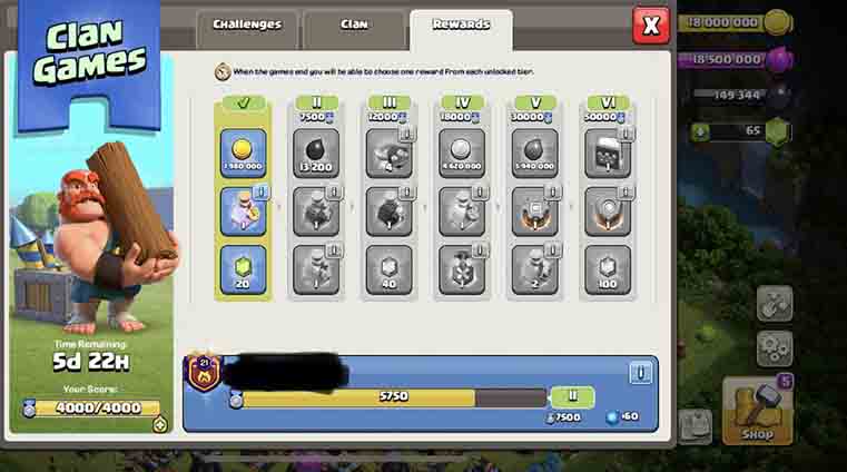 Play clan games to get book of building